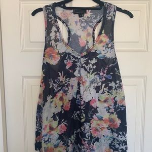 Black floral tank top
